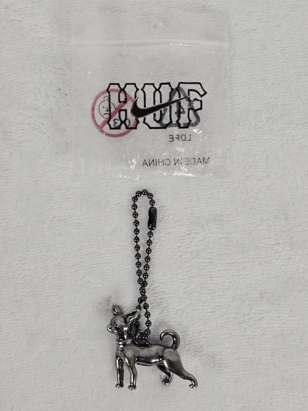 HUF Silver Chihuahua Dog Charm Keychain